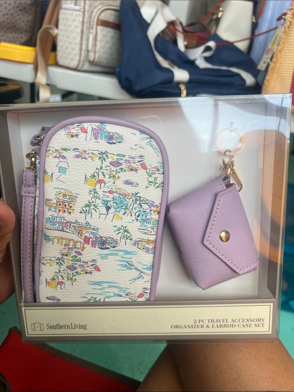 Southern Living Pastel Lilac Coastal Print 2-Piece Travel Set